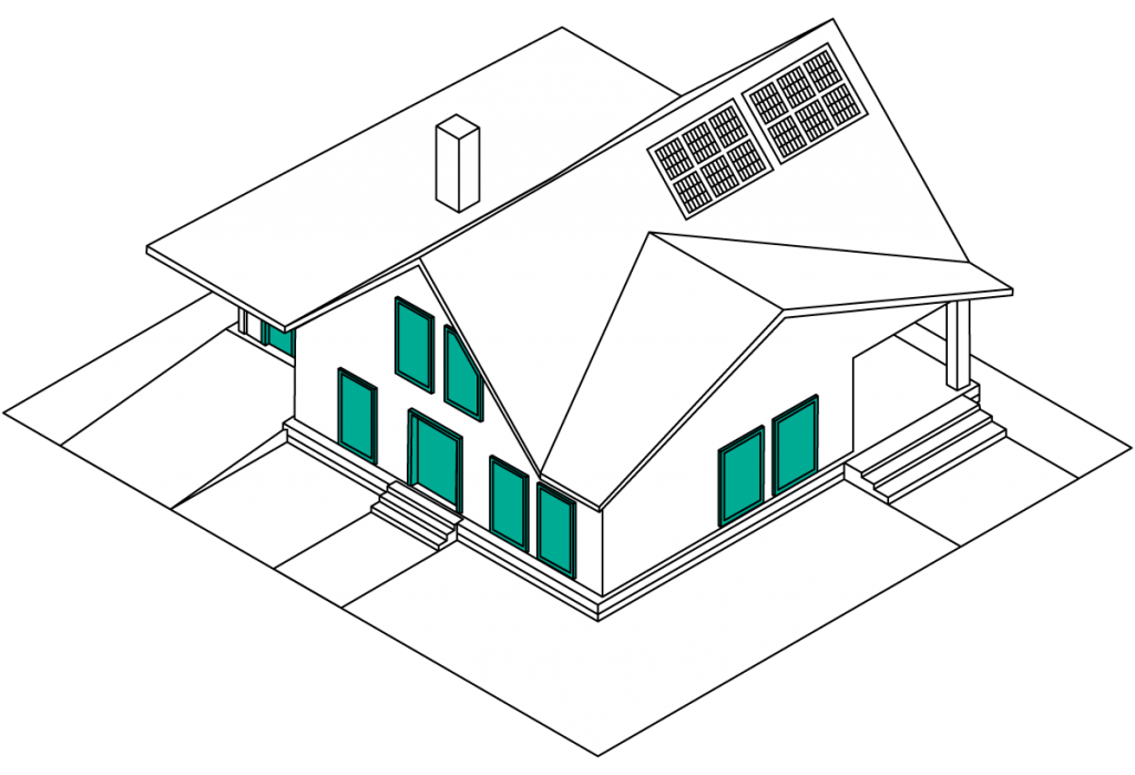 Dessin maison en 3D - Châssis